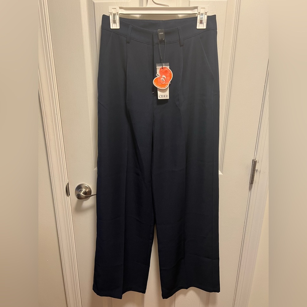 Cider Women's Dark Navy Wide-Leg Pants